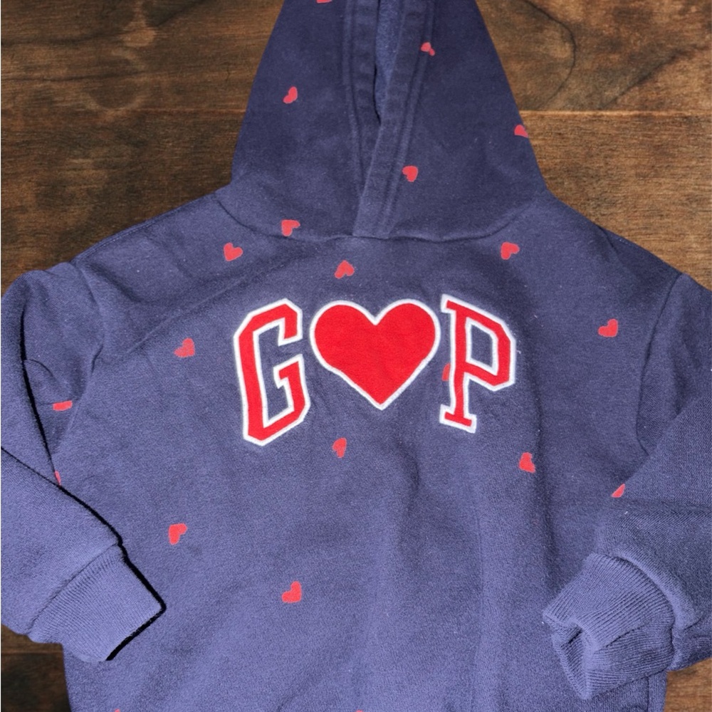 GAP Navy Hoodie with Red Heart Logo